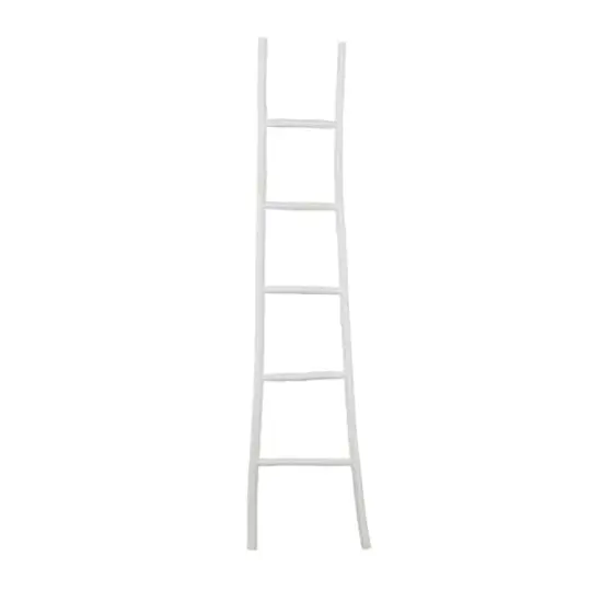 6ft. Handmade Slanted Wood Ladder White {1}