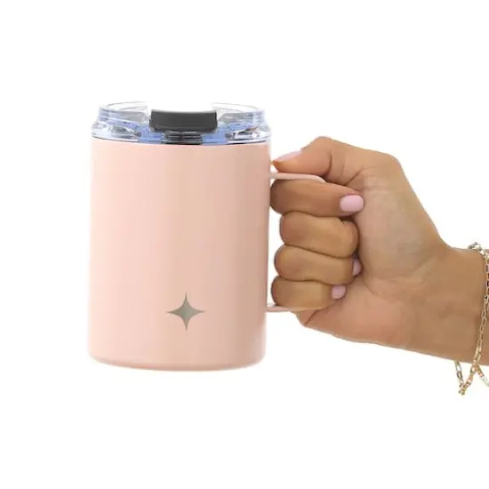 JoyJolt&reg; 12oz. Vacuum Insulated Tumbler With Lid & Handle Pink {8}