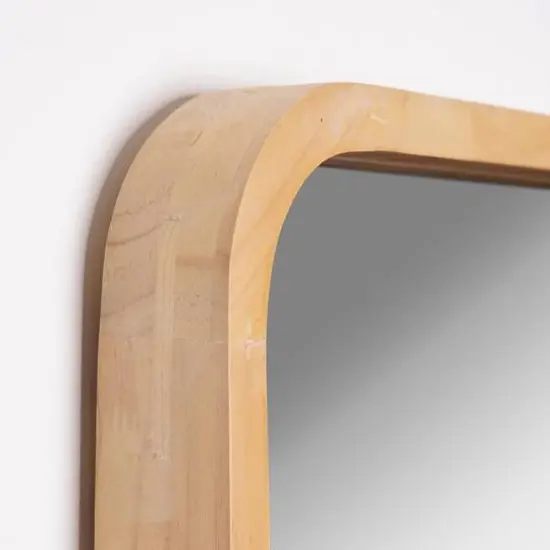 Contemporary Raised Lip Natural Wood Framed Wall Mirror - 13" x 17.5" {5}