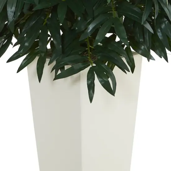 3ft. Double Bamboo Palm Tree in White Tower Vase {4}