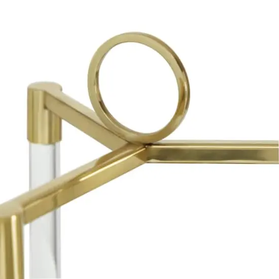 Gold Stainless Steel Contemporary Lantern, 18" x 11" x 11" {5}