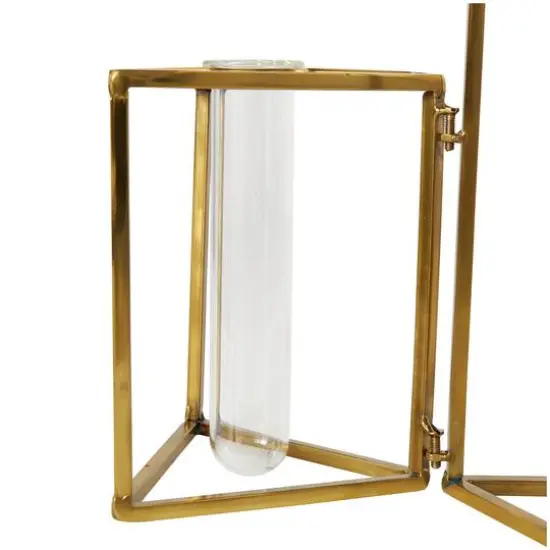 14.5" Gold Stainless Steel Test Tube Bud Vases {7}