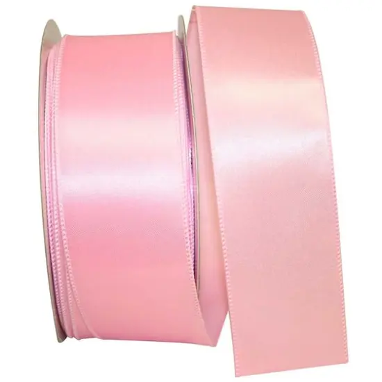 JAM Paper 2.5" x 50yd. Wired Satin Ribbon Pink {1}