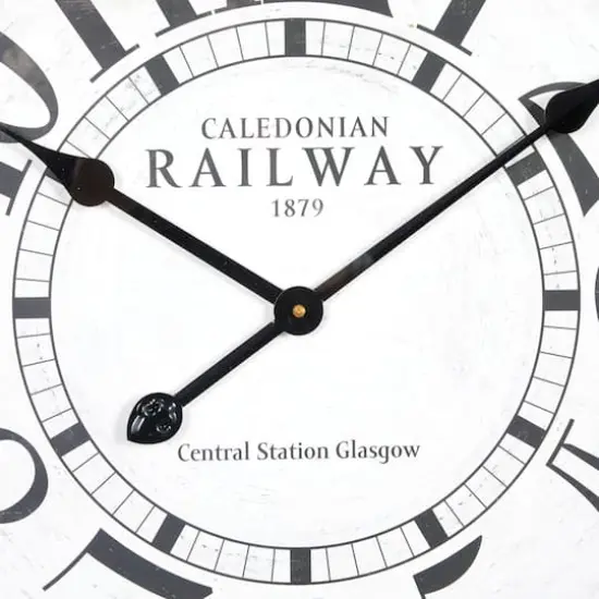 24" White Wood Vintage Wall Clock {4}