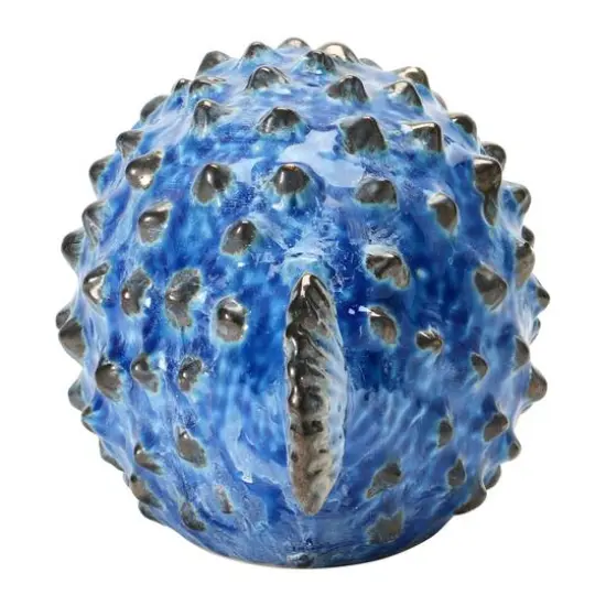 Hello Honey&reg; 4.5" Blue Stoneware Puffer Fish Accent {6}