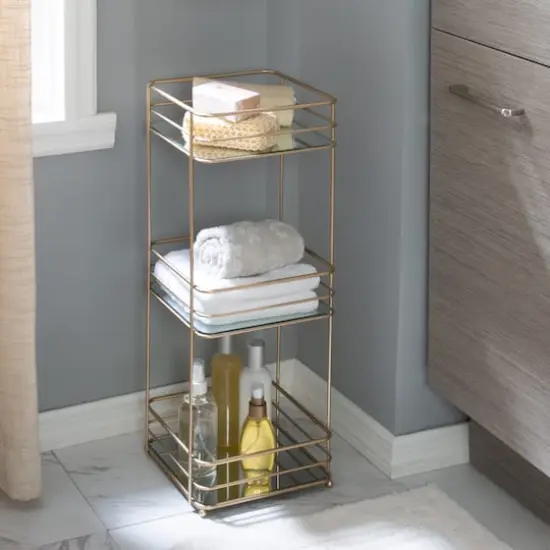 Elle D&eacute;cor Satin Gold 3 Tiered Spa Tower {5}