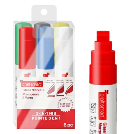 Primary 3-in-1 Nib Glass Markers Set by Craft Smart&reg; {3}