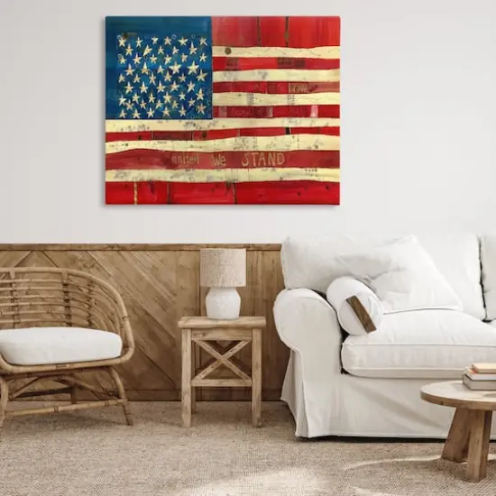 Stupell Industries United We Stand Independence Day Festive American Flag Canvas Wall Art {3}