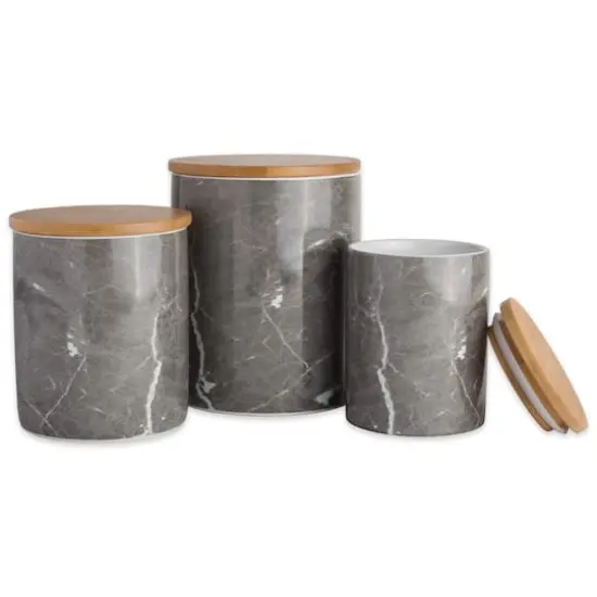 DII&reg; Black Marble Ceramic Canister Set {6}