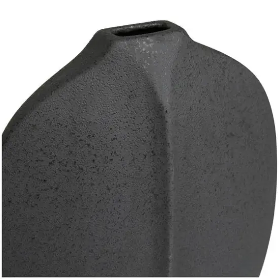 CosmoLiving by Cosmopolitan Black Ceramic Textured Vase Set of 2 18", 13" {4}