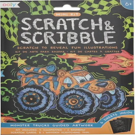 OOLY Mini Scratch & Scribble Monster Truck Art Kit {1}