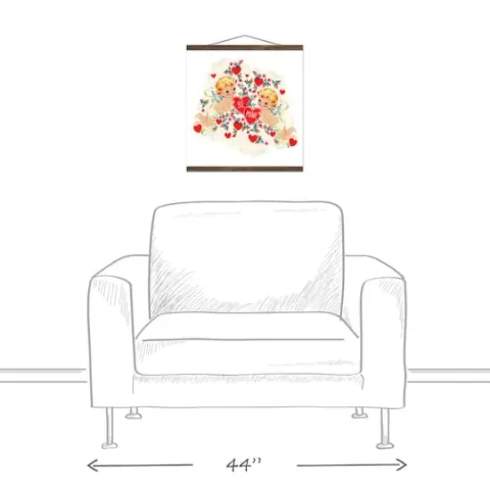 Retro Cupids Teak Hanging Canvas {4}