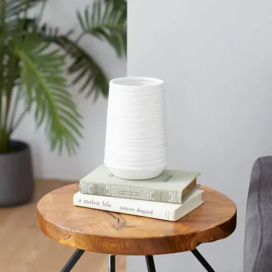 CosmoLiving by Cosmopolitan 7" White Porcelain Contemporary Vase {11}