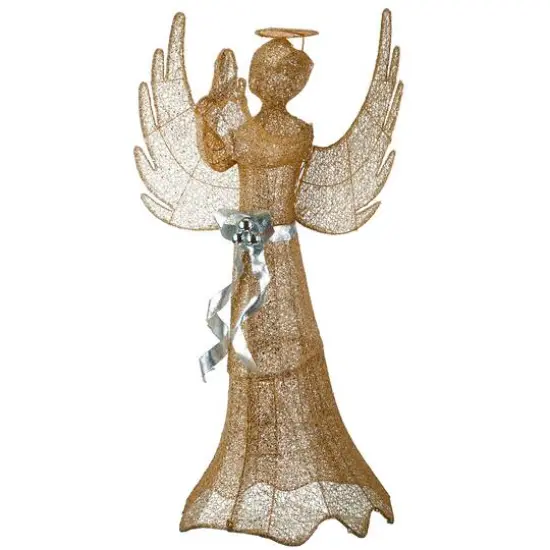 53" Pre-Lit LED Champagne Gold Praying Angel {6}