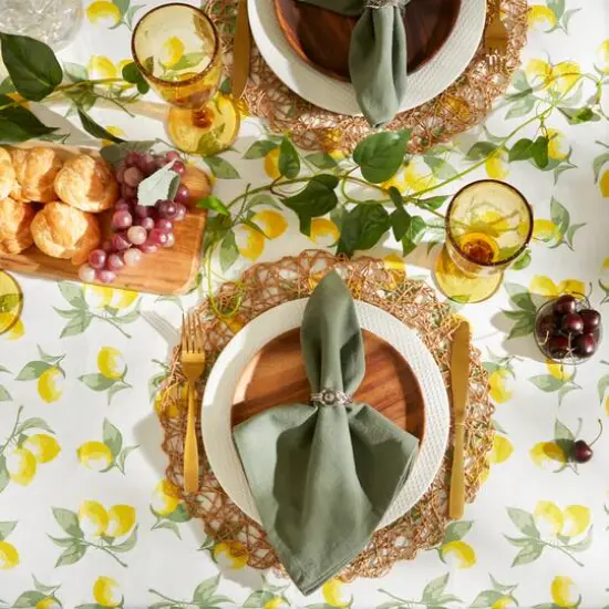 Summer Lemons Vinyl Tablecloth 60" x 102" {6}