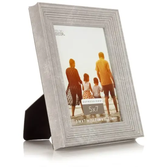 Expressions&trade; 5" x 7" Gray Ribbed Frame by Studio D&eacute;cor&reg; {7}