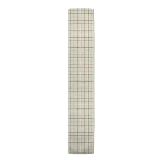 72" Green & Cream Check Cotton Twill Runner {4}