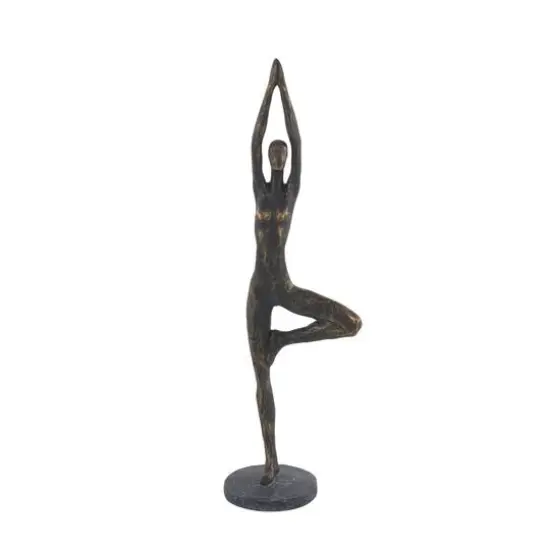 Brass Polystone Modern Sculpture, Yoga 18" x 6" x 4" {1}