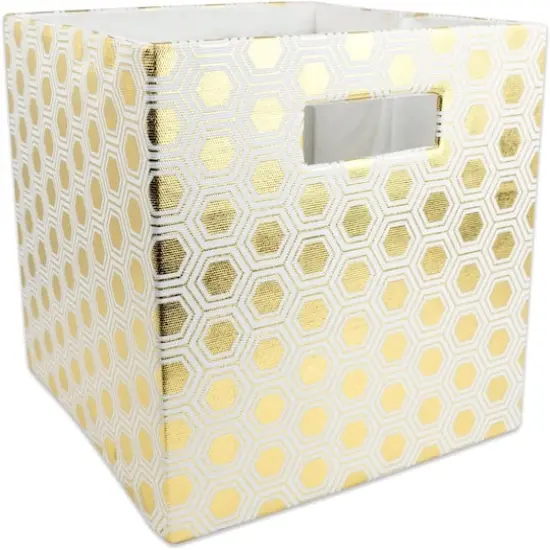 DII&reg; 11" Polyester Honeycomb Storage Cube Gold {1}