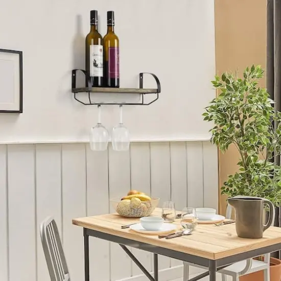 Wall Mounted Wood Wine Rack Olive Green {9}