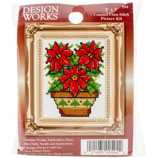 Design Works Poinsettias Counted Cross Stitch Kit {3}