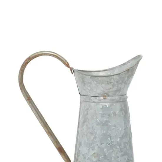 12" Iron Farmhouse Decorative Pitcher Vase {4}
