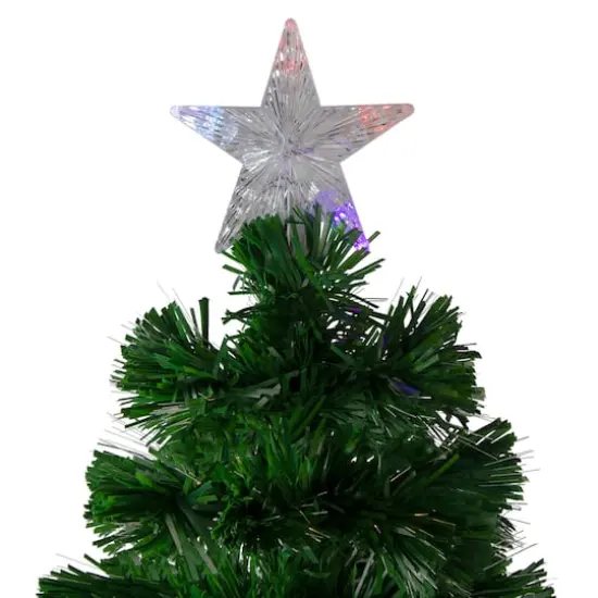 4ft. Fiber Optic Color Changing Artificial Potted Christmas Tree with Snowflakes {4}