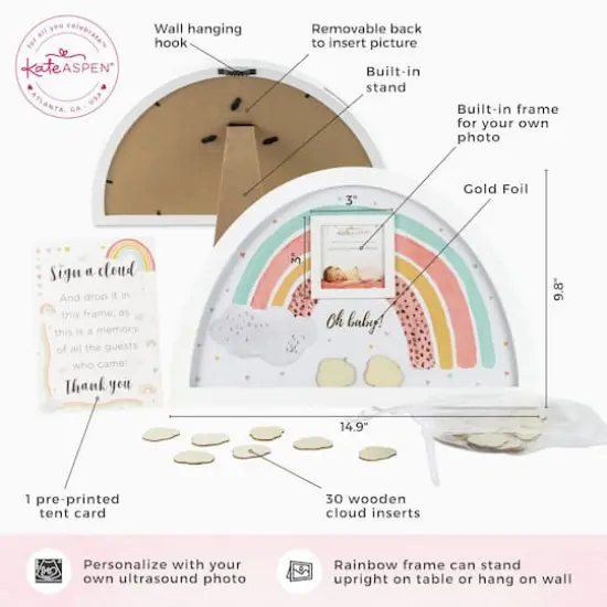 Kate Aspen&reg; Boho Rainbow Frame Baby Shower Guest Book Alternative {7}