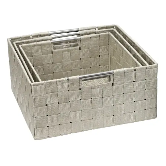 Sorbus 3-Piece Woven Basket Set Beige {6}