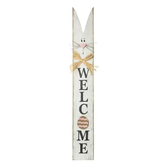 Glitzhome&reg; 42" Wooden Easter Bunny Porch Sign {1}