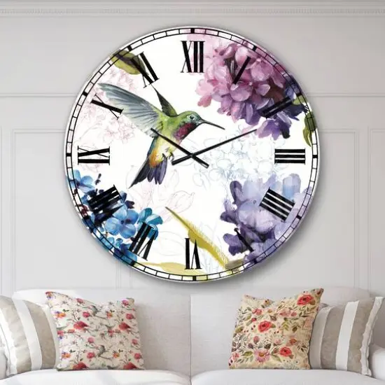 Designart 'Spring Nectar Square Ii Traditional Wall Clock {3}