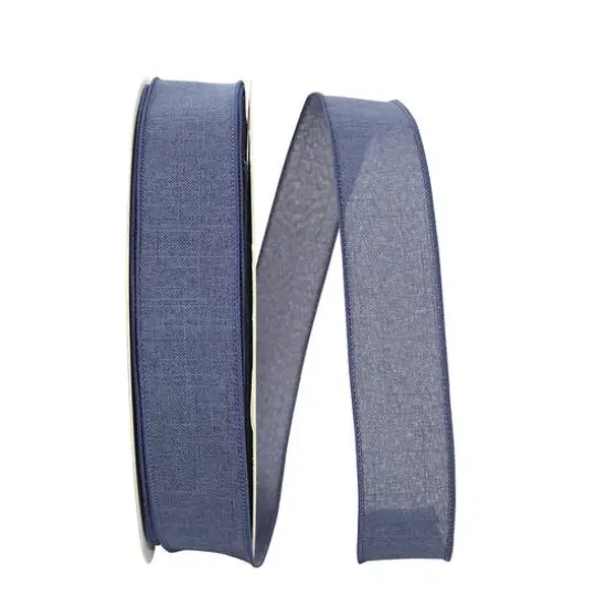 Reliant 1.5" x 50yd. Linen Wired Ribbon Denim {1}