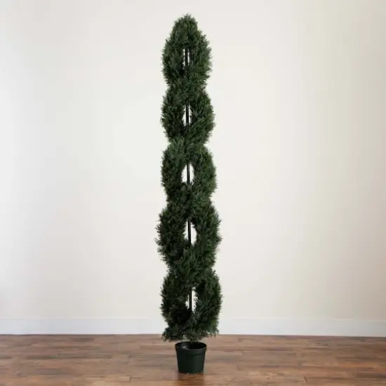 8ft. UV-Resistant Double Pond Cypress Spiral Topiary {4}