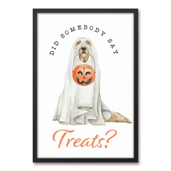 Did Someone Say Treats Black Framed Canvas Wall Art {1}