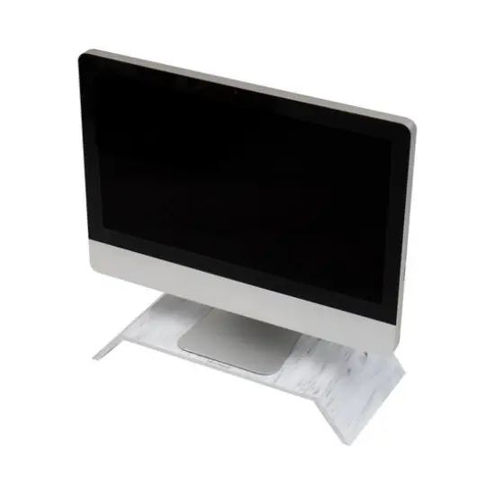 Mind Reader Marbella Collection White Monitor Stand {6}