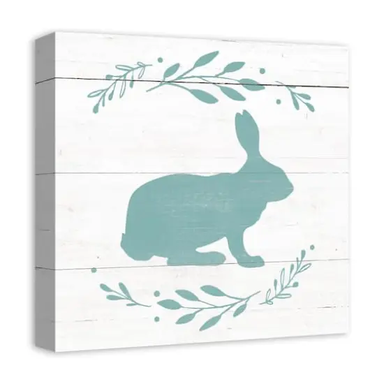 Teal Bunny Silhouette Canvas Art {3}