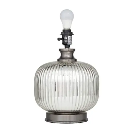 Grey Glass Modern Accent Lamp, 15" x 15" x 21" {8}