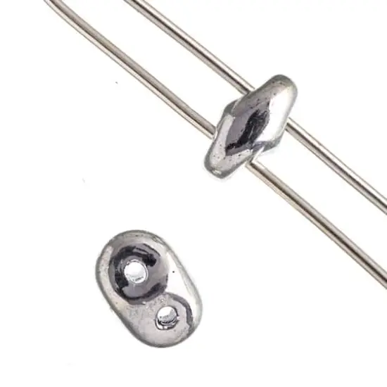 Superduo Two-Hole Czech Glass Beads Silver {4}