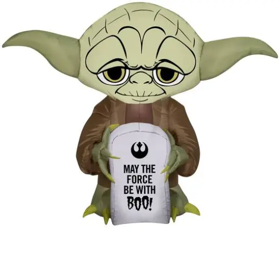 3ft. Airblown&reg; Inflatable Star Wars Stylized Yoda with Tombstone {1}