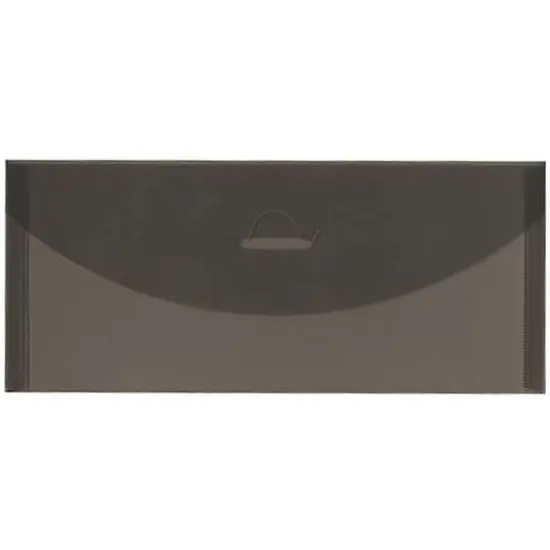 JAM Paper Smoke Gray Plastic Tuck Flap Closure 4.25" x 9.75" Envelopes, 12ct. {1}