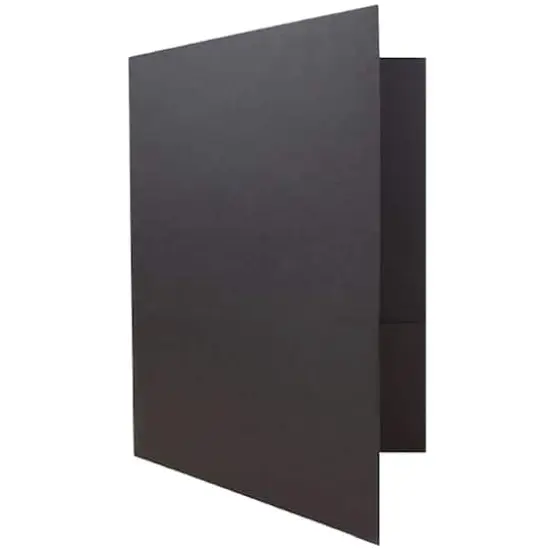 JAM Paper 2-Pocket Textured Linen Business Folders, 6ct. Black {6}