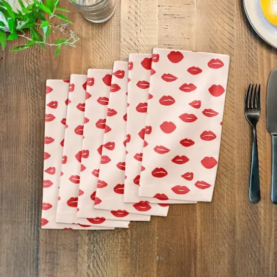 J'adore Lips 10" x 10" Cotton Twill Napkin {4}