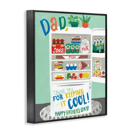 Stupell Industries Keeping It Cool Father's Day Framed Giclee Art Black {4}