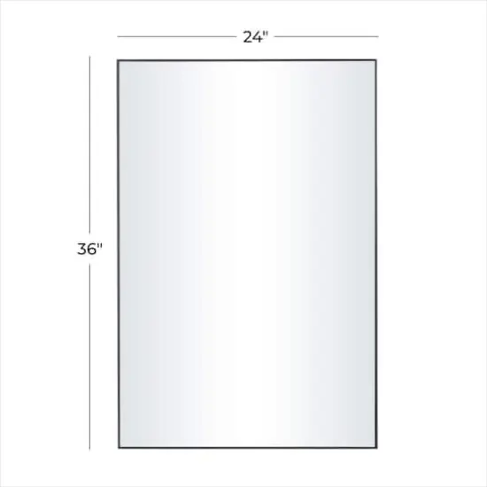 Black Contemporary Wall Mirror, 24" x 1" x 36" {6}