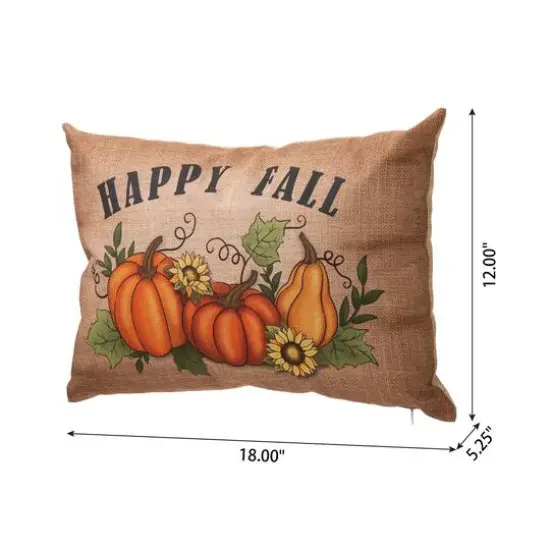 Glitzhome&reg; Faux Burlap Fall Pumpkin Pillow {15}