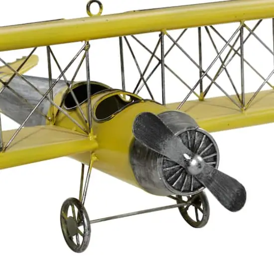 Yellow Retro Airplane Hanging Airplane Accent {6}