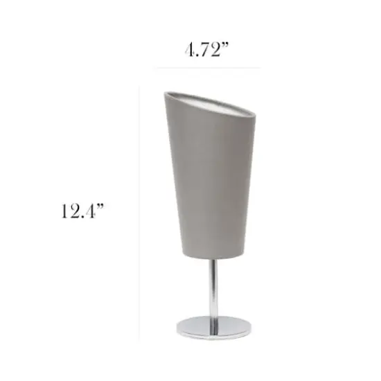 Simple Designs™ 12.5" Mini Chrome Table Lamp with Angled Fabric Shade Gray {4}