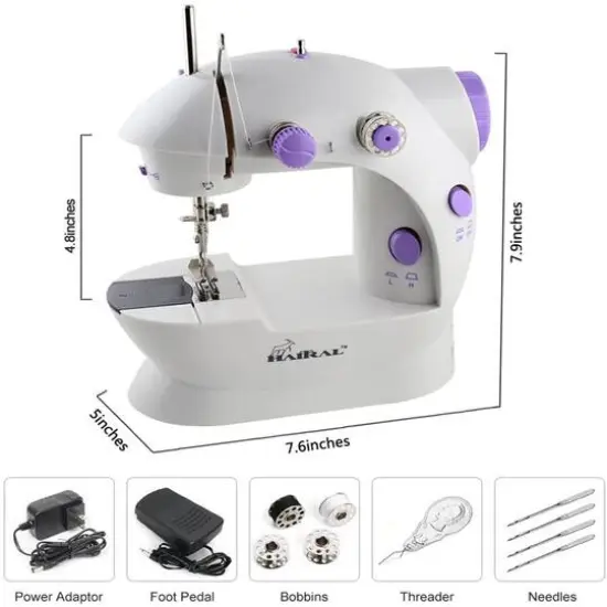 Haitral&trade; Lavender Flex-Speed Double-Thread Cordless Easy Sewing Machine with Pedal {3}