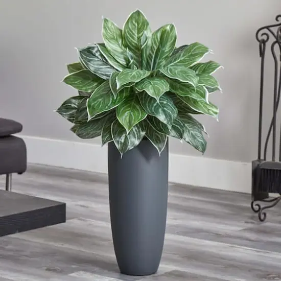 3ft. Real Touch™ Chinese Evergreen Plant in Tall Black Planter {3}