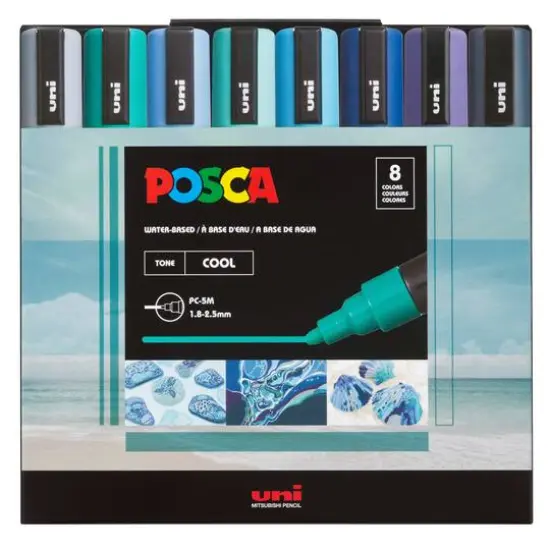 POSCA PC-5M Cool Tones Paint Marker Set {1}